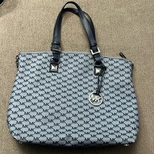 Brand new blue monogrammed Michael Kors tote bag large